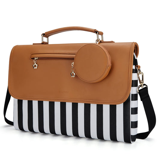 ECOSUSI Slim Leather Laptop Bag for 15" Notebooks