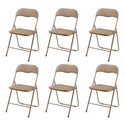 Panana Folding Chairs with Padded Cushion and Back, Metal Chairs for Home and Office,Indoor and Outdoor Foldable Chairs (Kahki, 6 Pack)