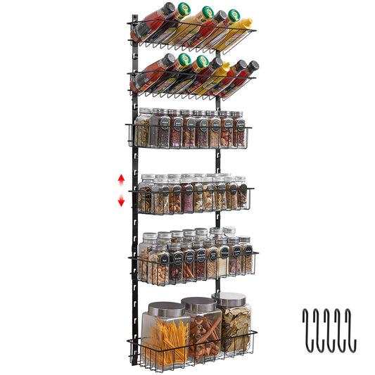 6-Tier Spice Rack Wall Mount Organizer