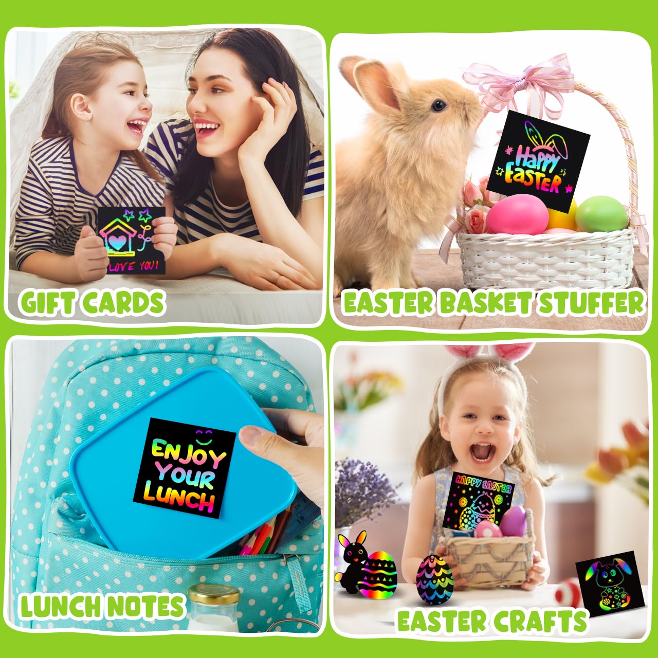 Rainbow Scratch Paper Art Mini Notes for Kids