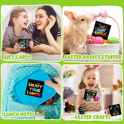 Rainbow Scratch Paper Art Mini Notes for Kids