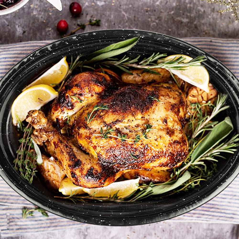 Granite Roasting Pan with Lid for Turkey