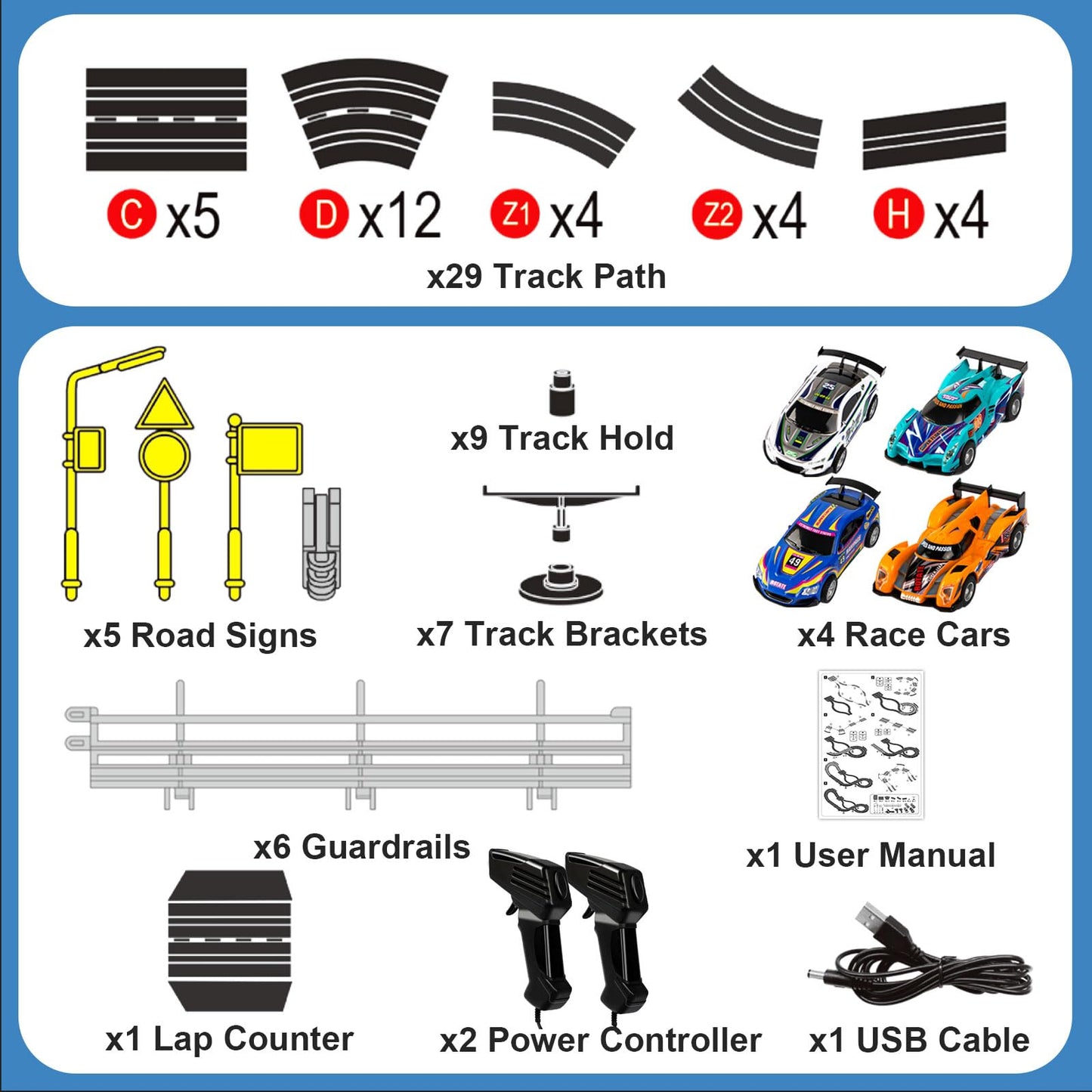 Slot Car Race Track Set for Kids