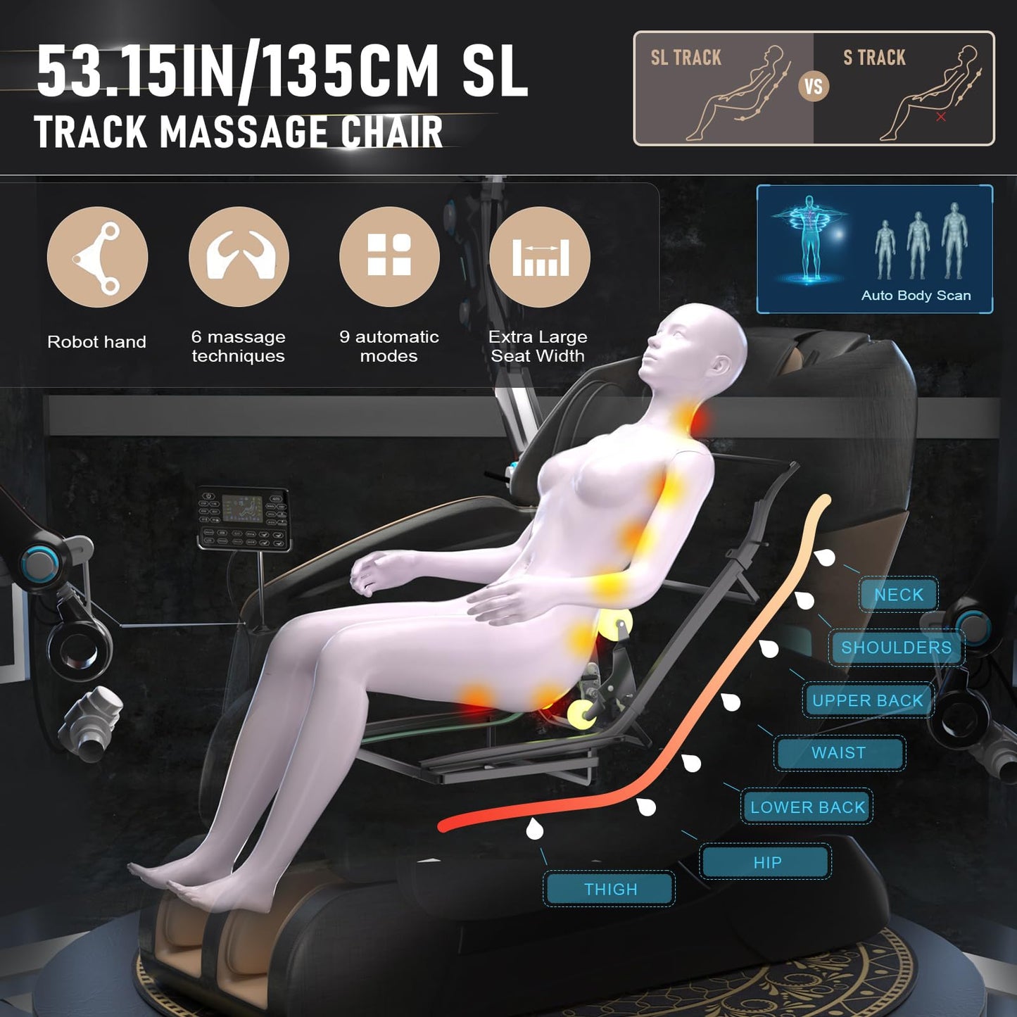 Full Body Massage Chair with 9 Auto Programs
