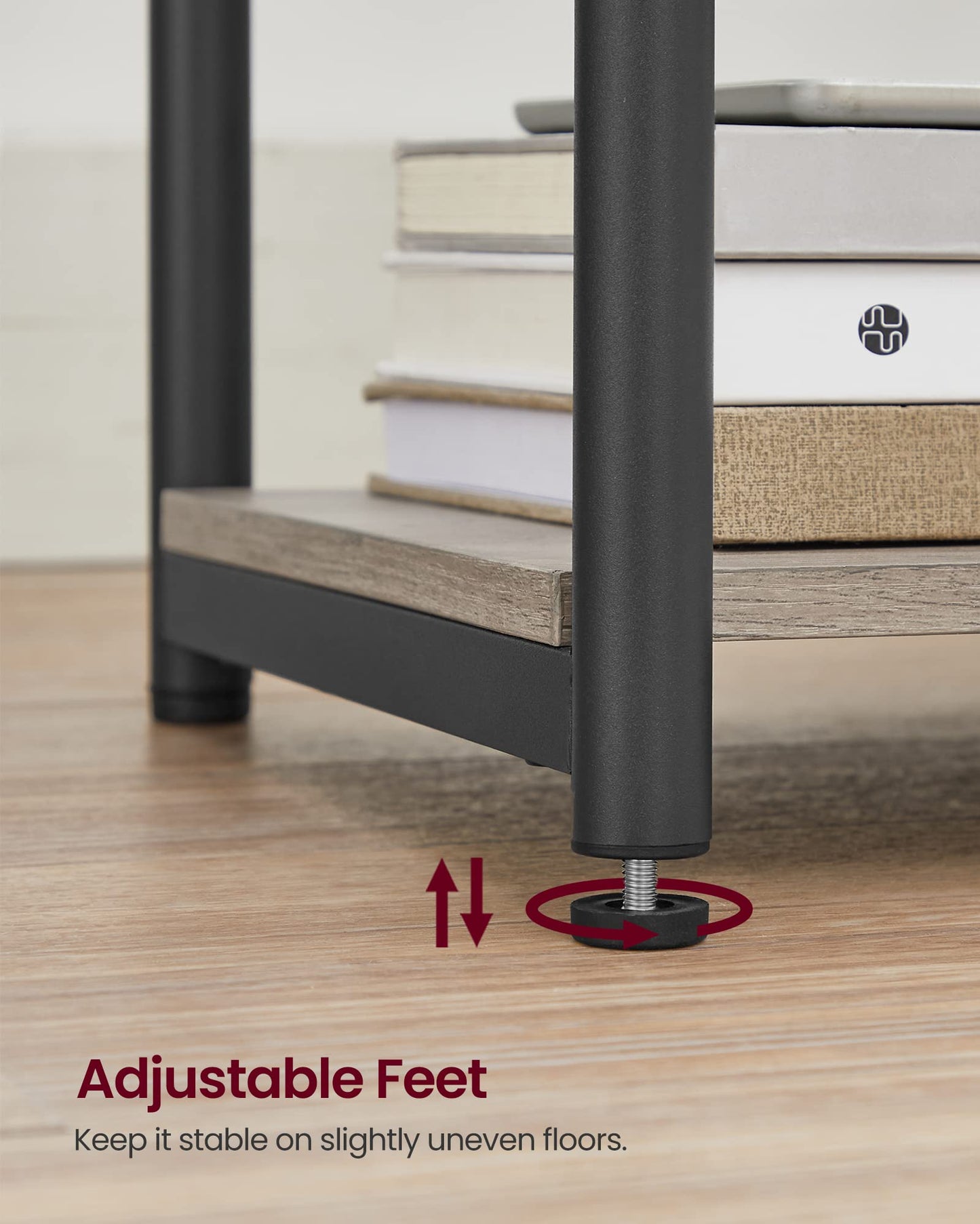 Set of 2 VASAGLE Side Tables with Charging Station