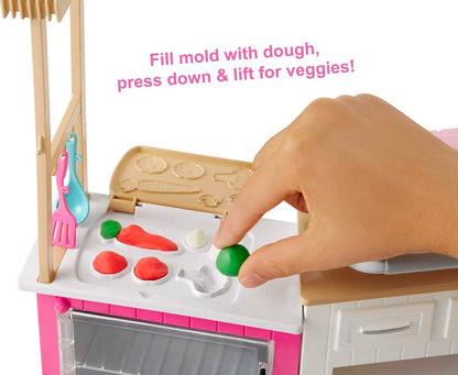 Barbie Ultimate Kitchen Doll & Playset with Lights & Sounds, Food Molds, 5 Dough Colors & 20+ Accessories, Blonde Chef Doll (Amazon Exclusive)