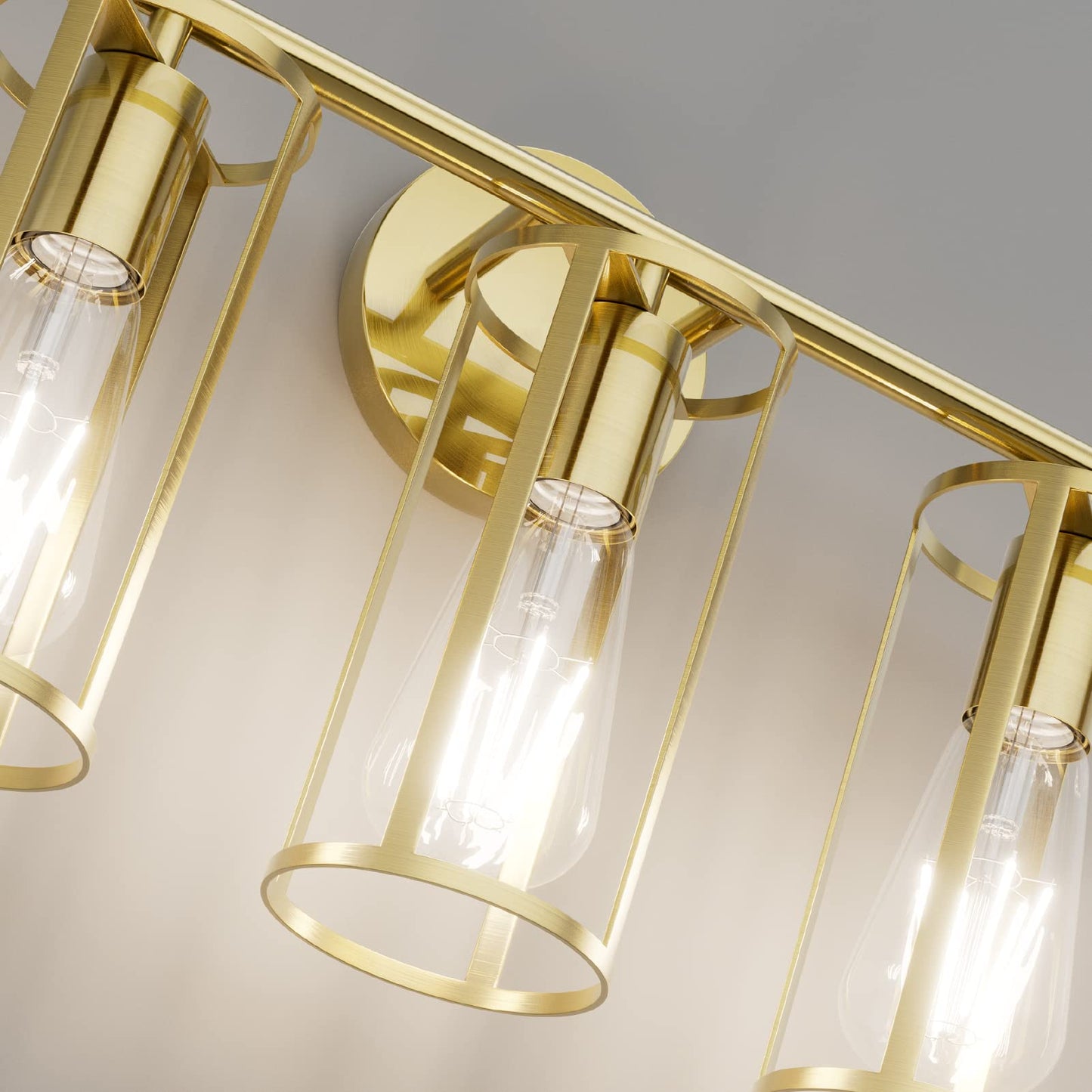 Gold 3-Light Farmhouse Bathroom Wall Fixture