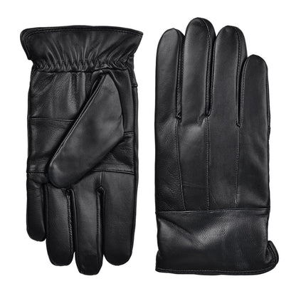 Harssidanzar Men's Warm Leather Winter Gloves