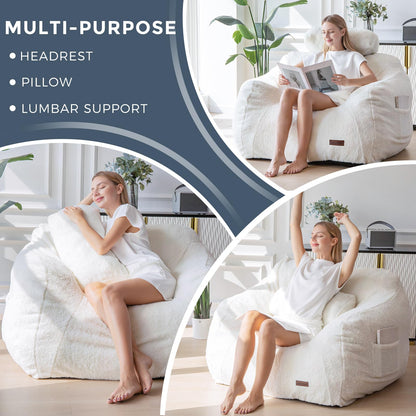 Giant Bean Bag Chair with Pillow for Adults