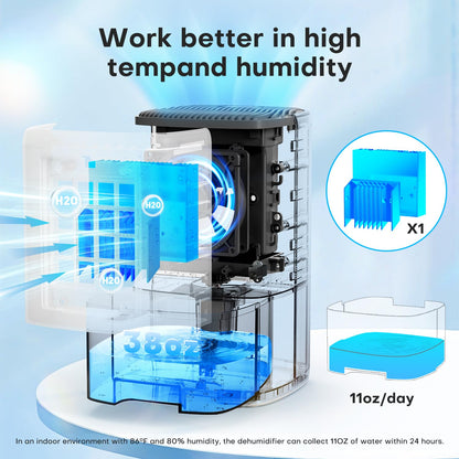 Quiet 38oz Dehumidifier for Home and RVs