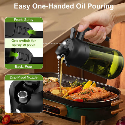 16oz Oil Dispenser and Sprayer with Labels