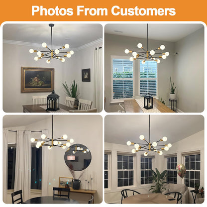 12-Light Sputnik Chandelier for Dining Room
