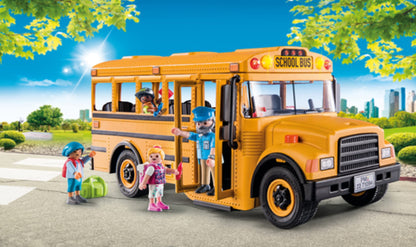 Playmobil School Bus with Accessories and 4 Figures