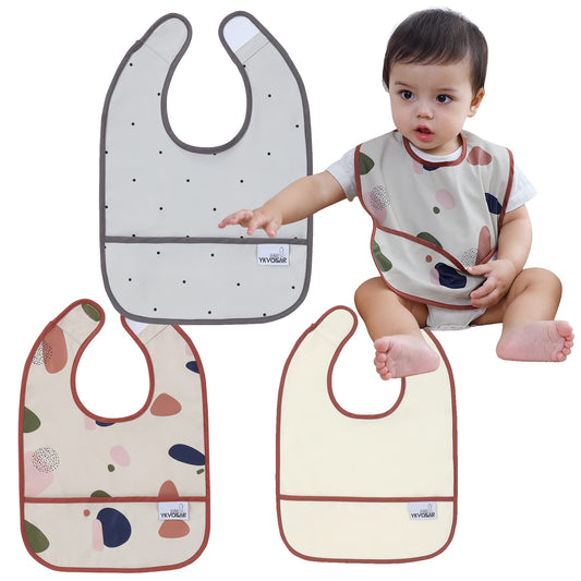3 Pack Baby Feeding Bibs Waterproof Washable