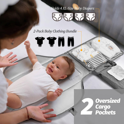 Portable Diaper Changing Pad with Wipes Pocket