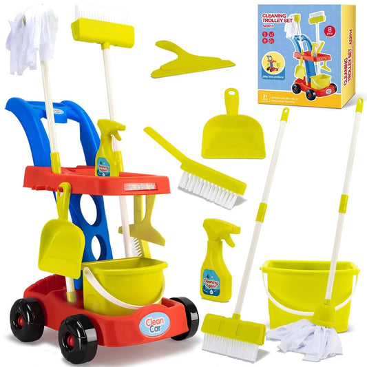 Kids Cleaning Toy Set with Cart for Toddlers