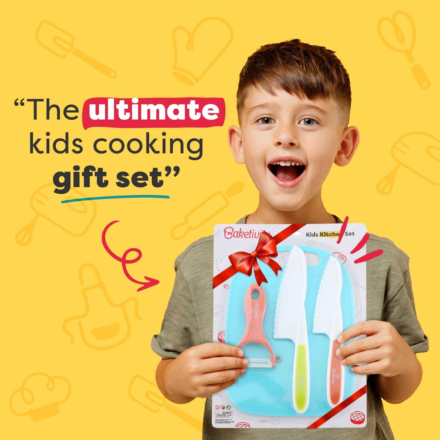 Kid Safe Cooking Knives Set with Cutting Board
