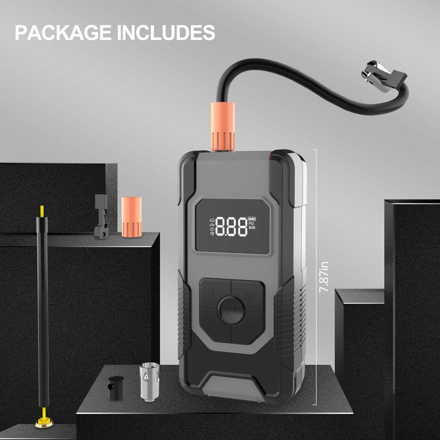Portable Air Compressor Tire Inflator with Gauge