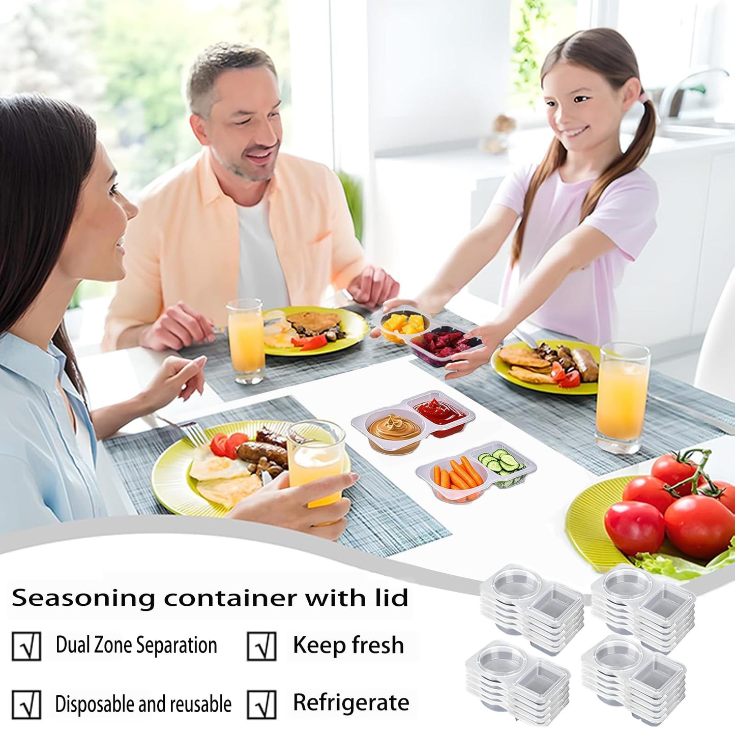 20 Sets Reusable Snack Containers with Lids