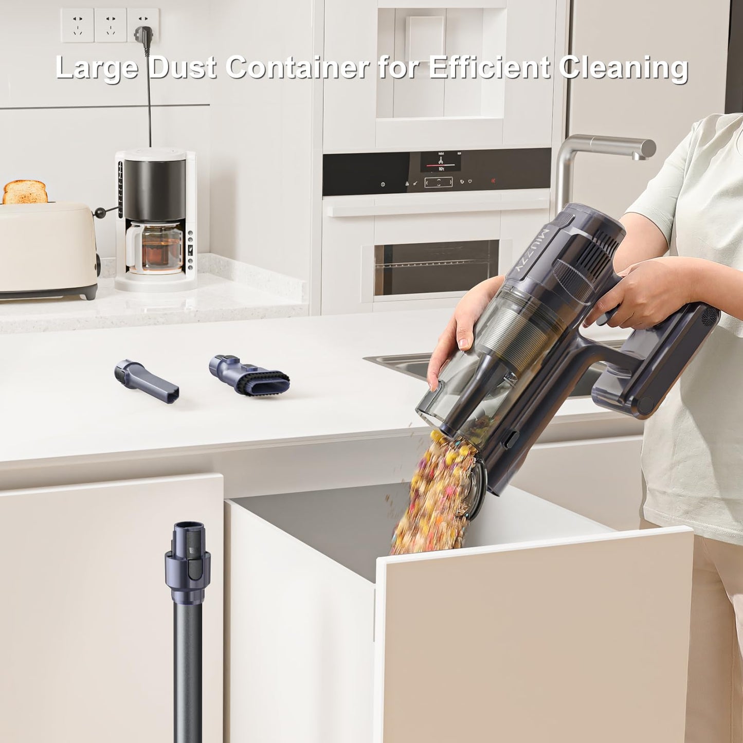 MIUZZY Cordless Vacuum Cleaner with Powerful Suction