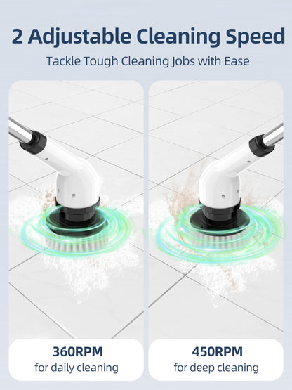 Cordless Electric Spin Scrubber with 9 Brush Heads