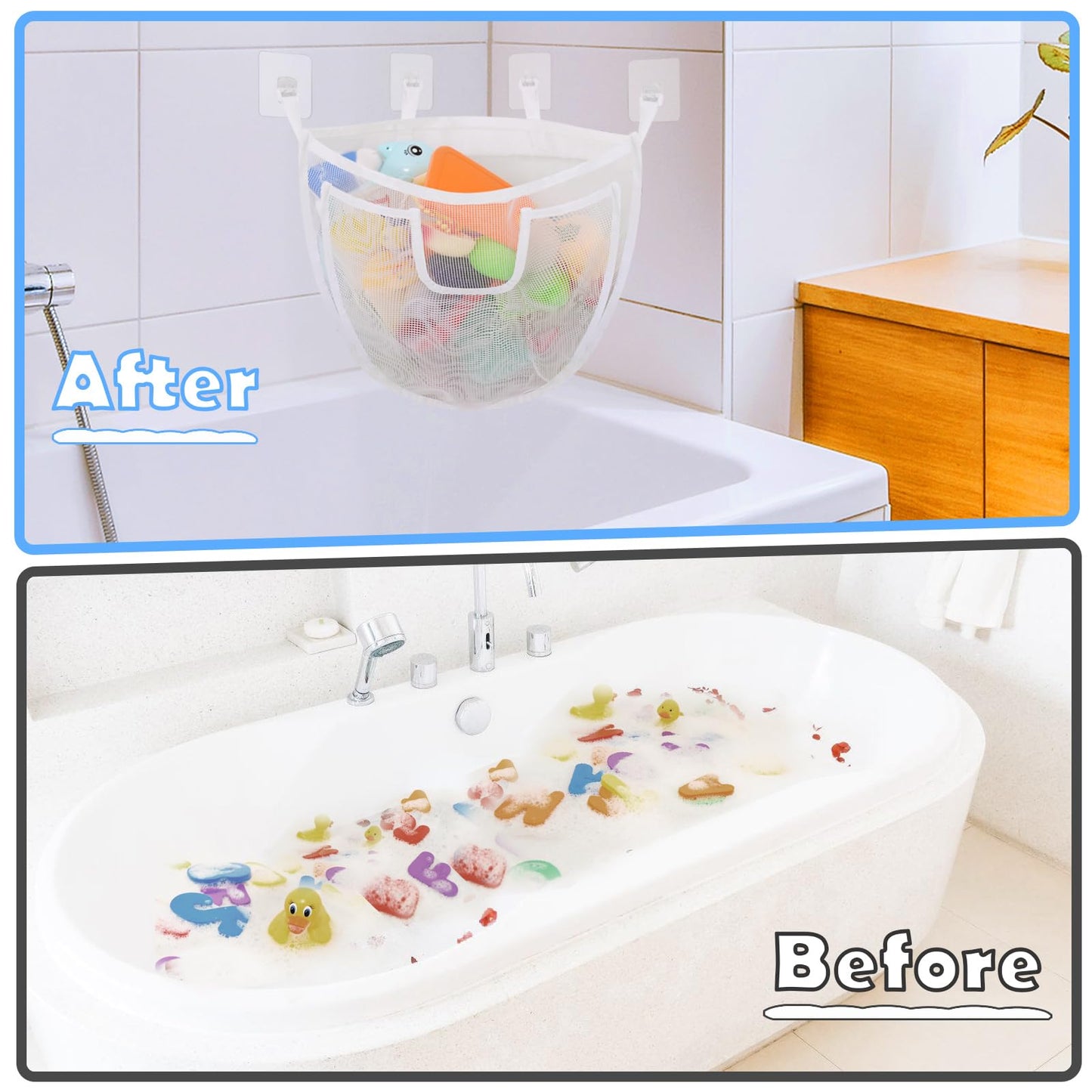 DOCMON Bath Toy Storage with Bottom Zipper