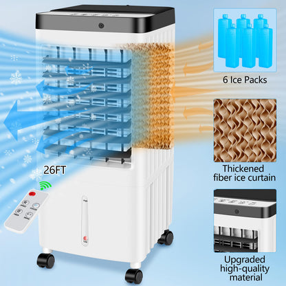 Portable Air Conditioners,20H Cooling Time Room Air Conditioners,3 IN 1 Swamp Cooler with 3.2 Gal Water Tank,Ac Unit with Timer,3 Speeds,75° Oscillation,Air Cooler for Room/Kitchen/Bedroom/Garage