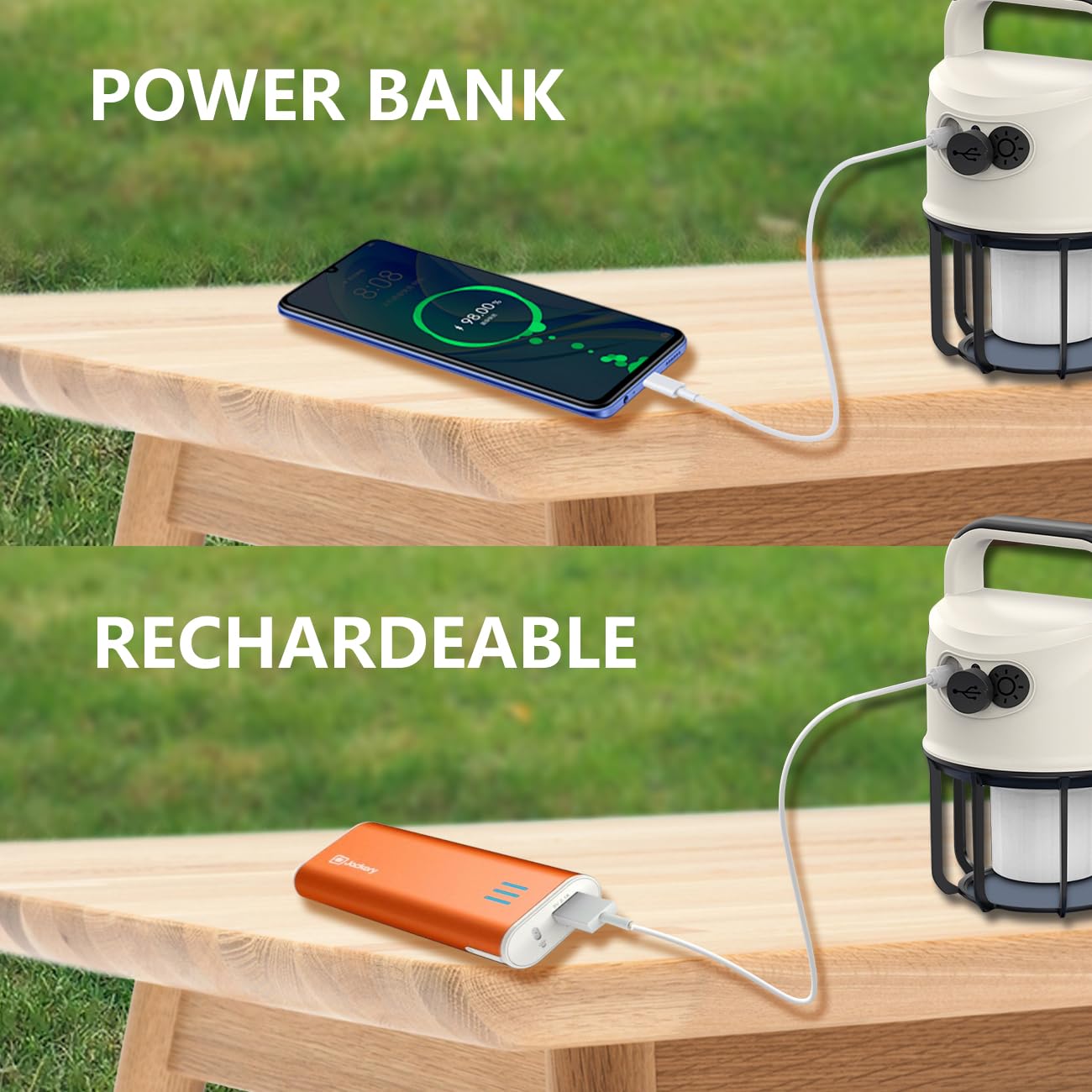 Rechargeable LED Camping Lantern with Power Bank