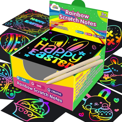Rainbow Scratch Paper Art Mini Notes for Kids