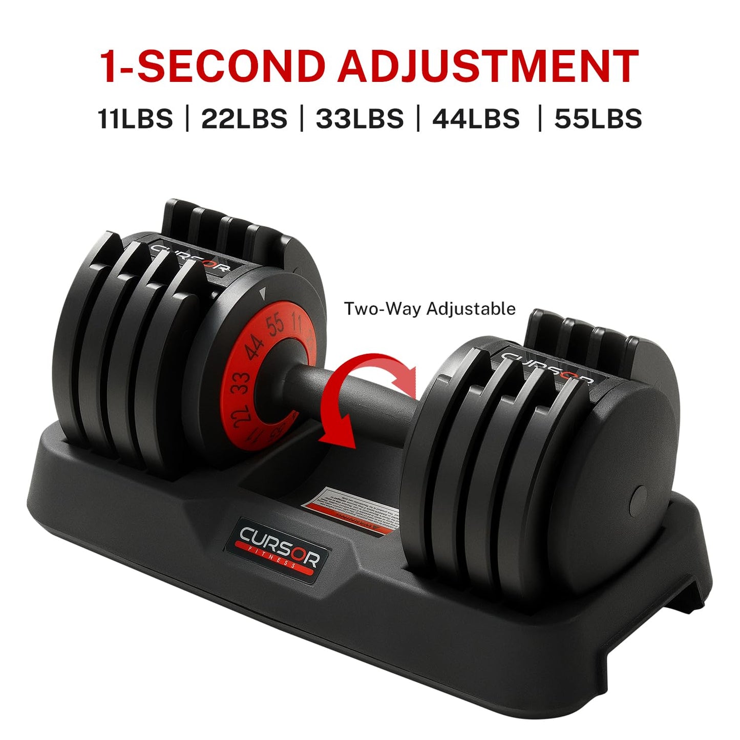 CURSOR FITNESS 55lbs Adjustable Dumbbell Set