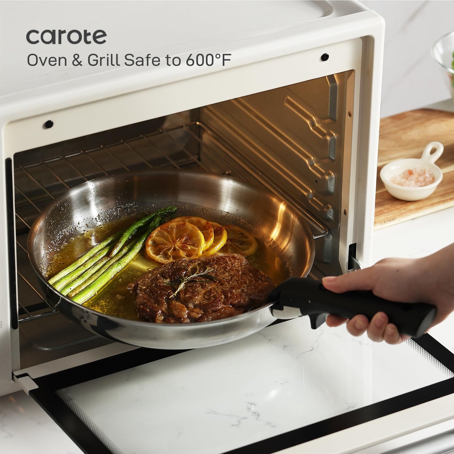 CAROTE 12-Piece Induction Cookware Set with Removable Handles