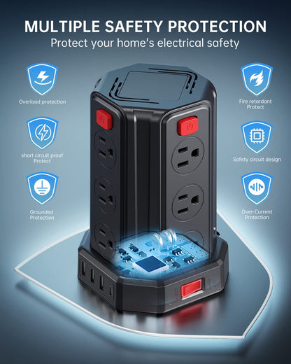 Surge Protector Power Strip with USB Charging