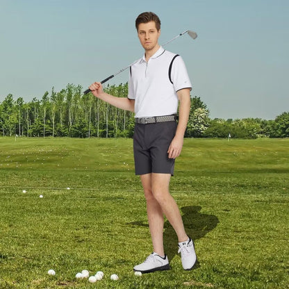 Rouen Polo Shirts for Men Short Sleeve Casual Collared Moisture Wicking Pique Solid Golf Shirts for Men Dry Fit White