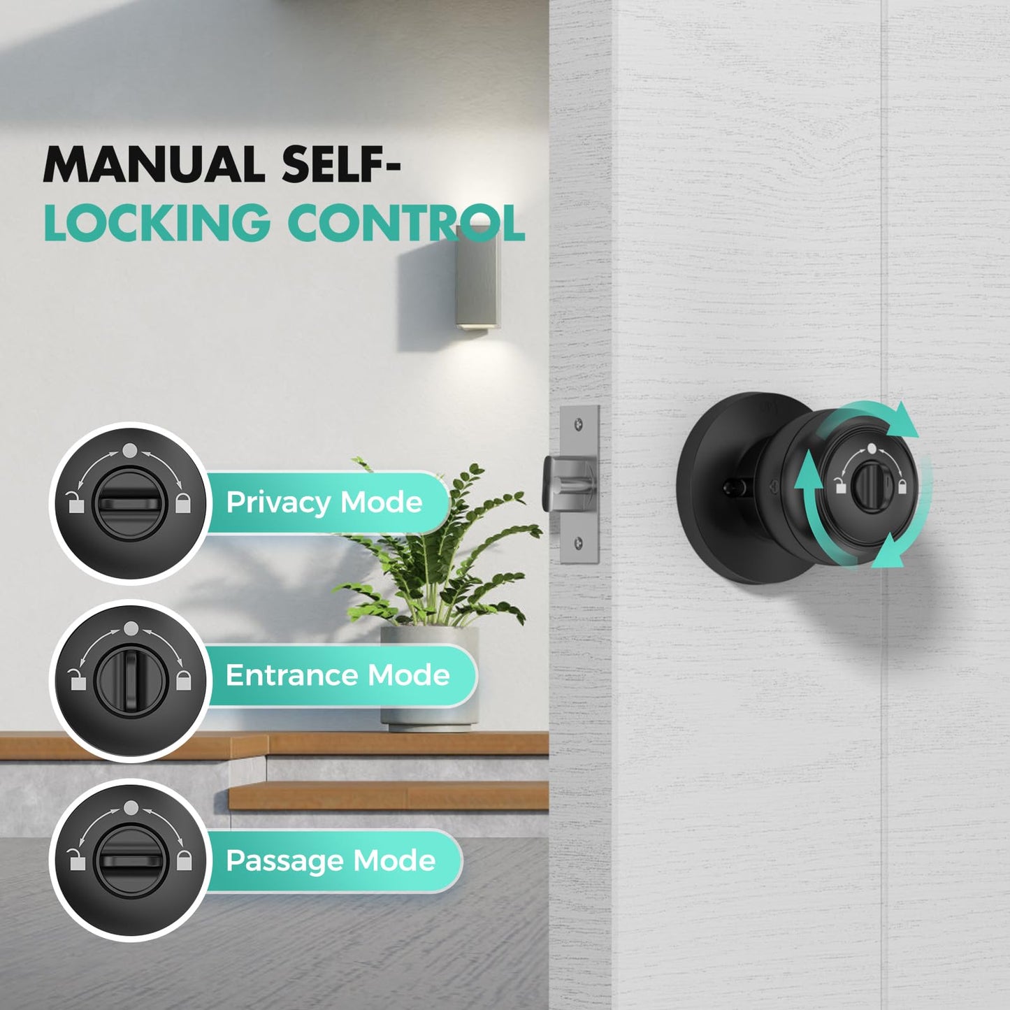 Keyless Fingerprint Smart Door Lock with Knob