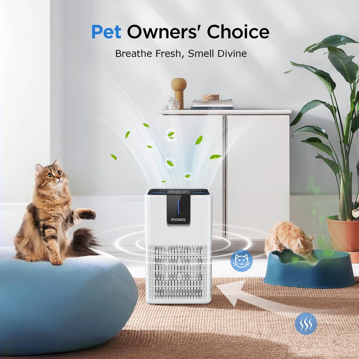 MOOKA H13 HEPA Air Purifier for Large Rooms