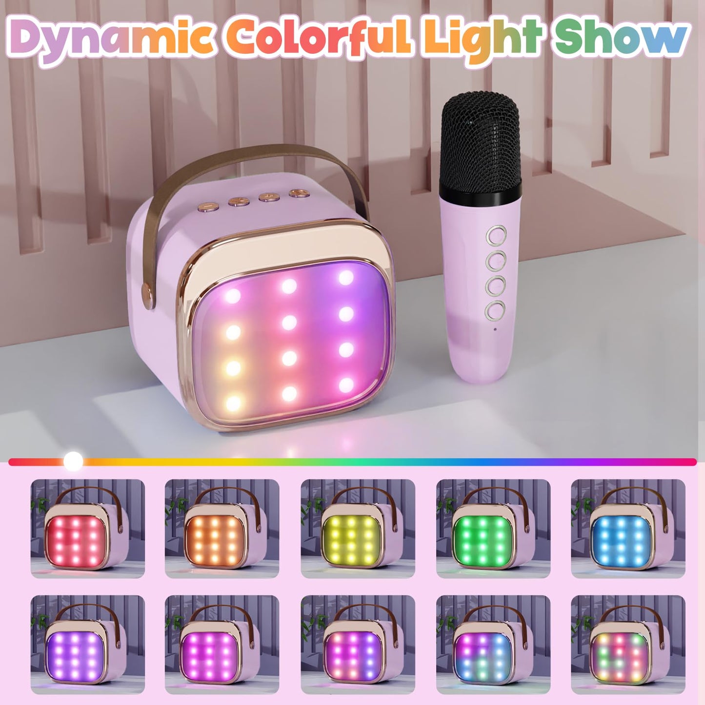 Mini Karaoke Machine with Wireless Microphones