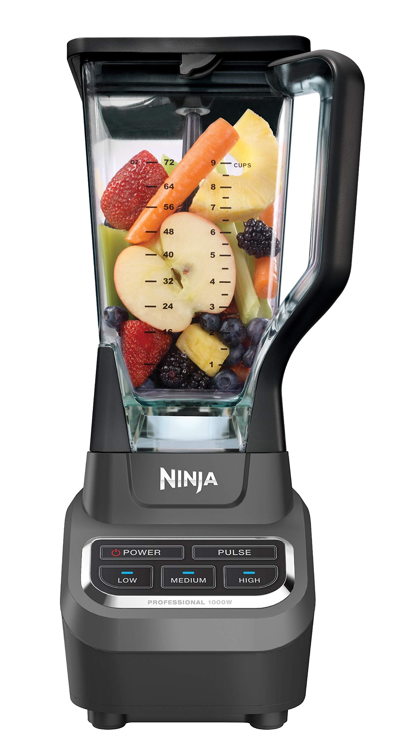 Ninja BL610 Professional 72 Oz Countertop 1000-Watt Base and Total Crushing Technology for-Smoothies, Ice and Frozen Fruit, Black, Blender + Pitcher