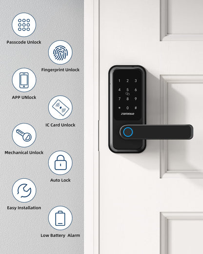 Smart Fingerprint Door Lock with Keypad & Bluetooth