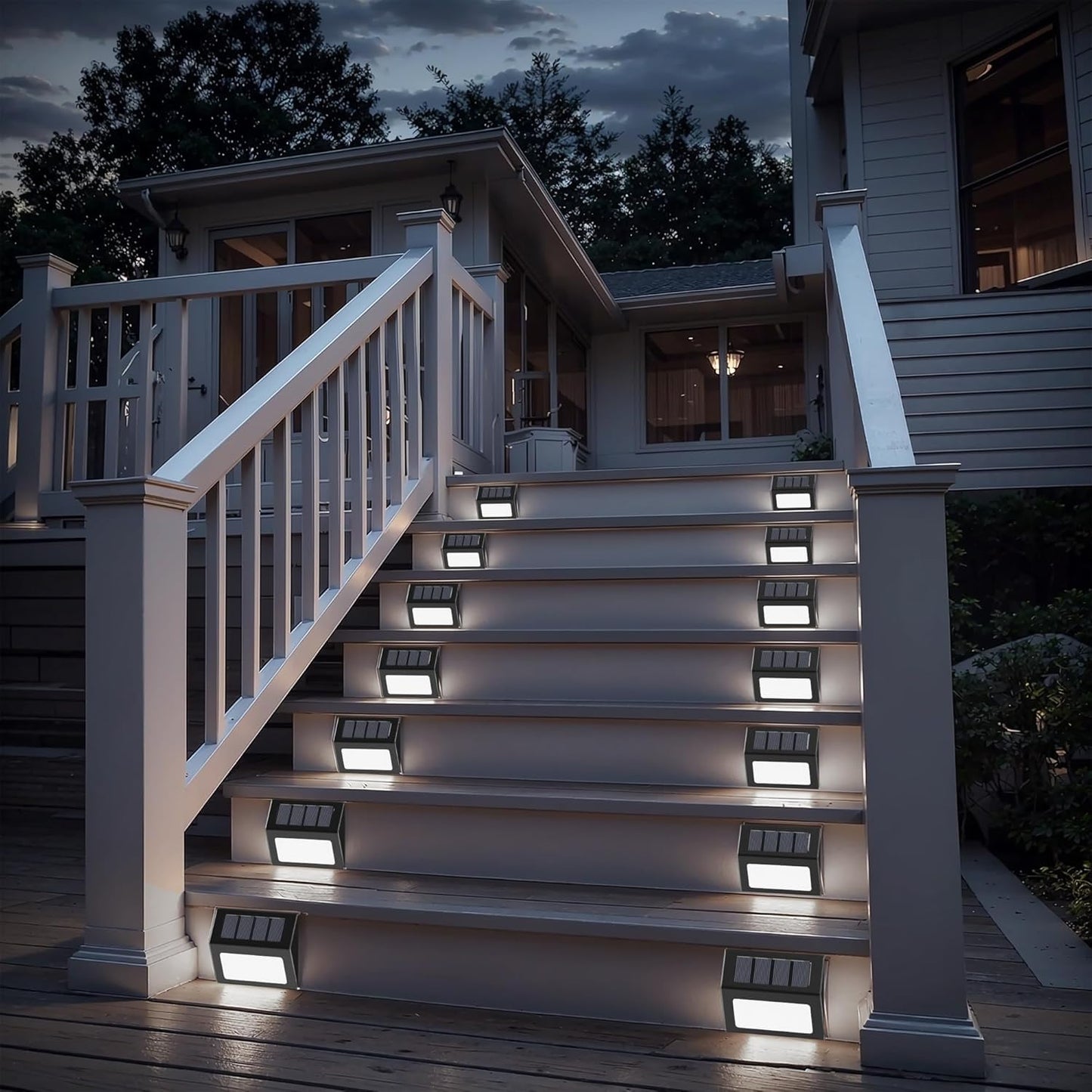 12 Pack Solar Fence Lights Outdoor Waterproof