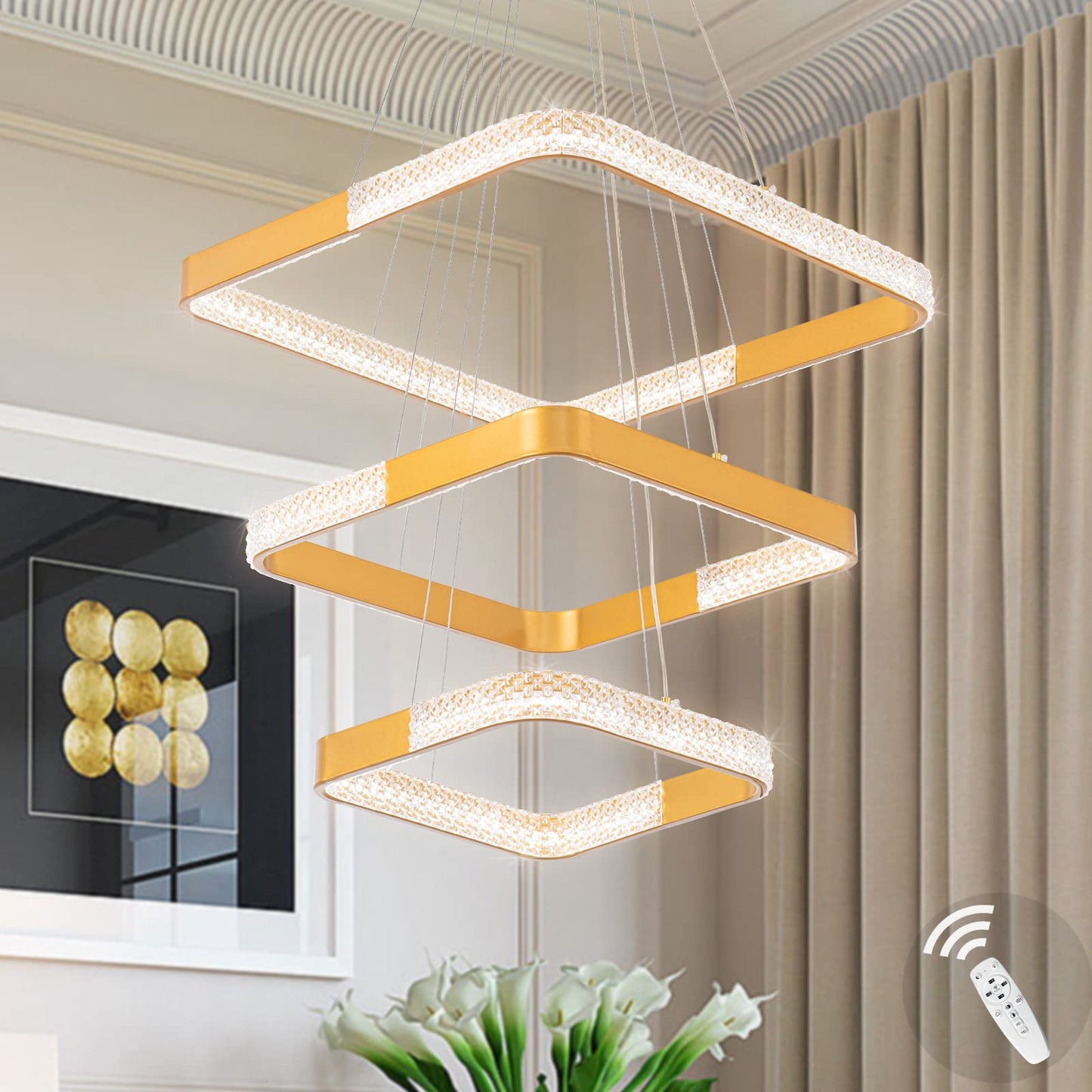Smart Dimmable LED Chandelier by ADXEICE