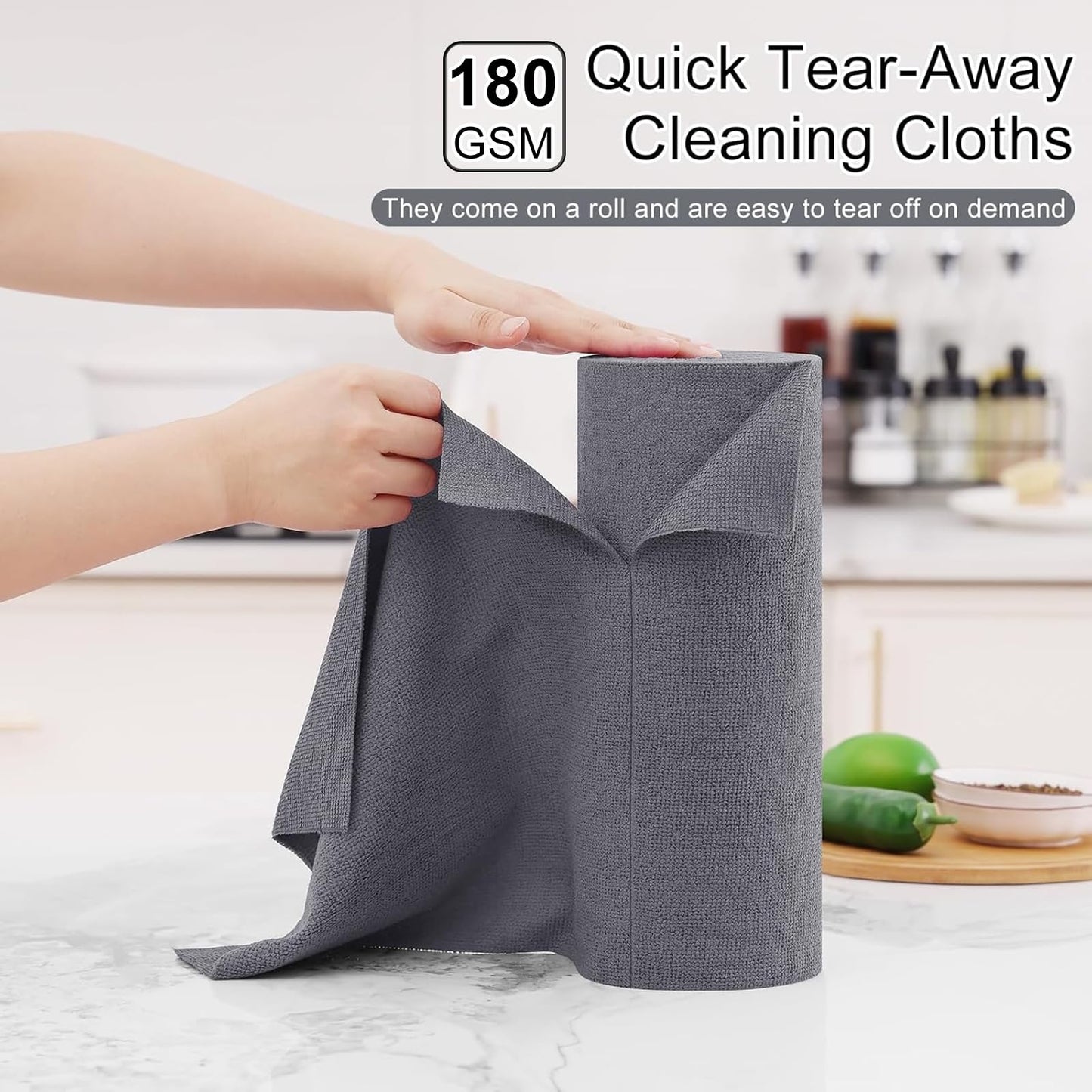 Microfiber Cleaning Cloth Roll, 40 Pack, Lint Free