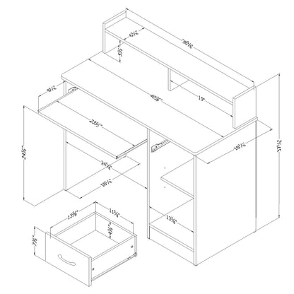 South Shore Desk with Keyboard Tray