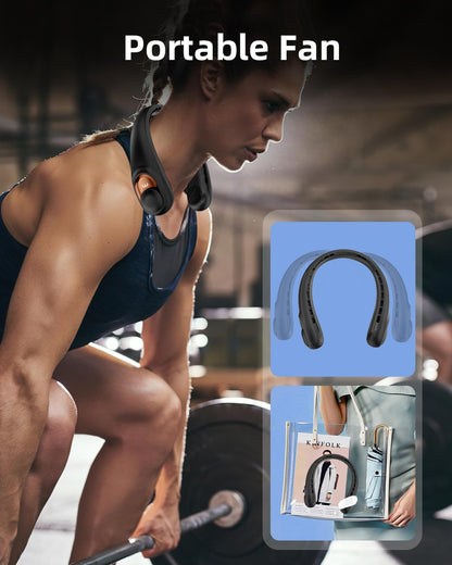 TUNISE Neck Fan with LED Display & Rechargeable Battery