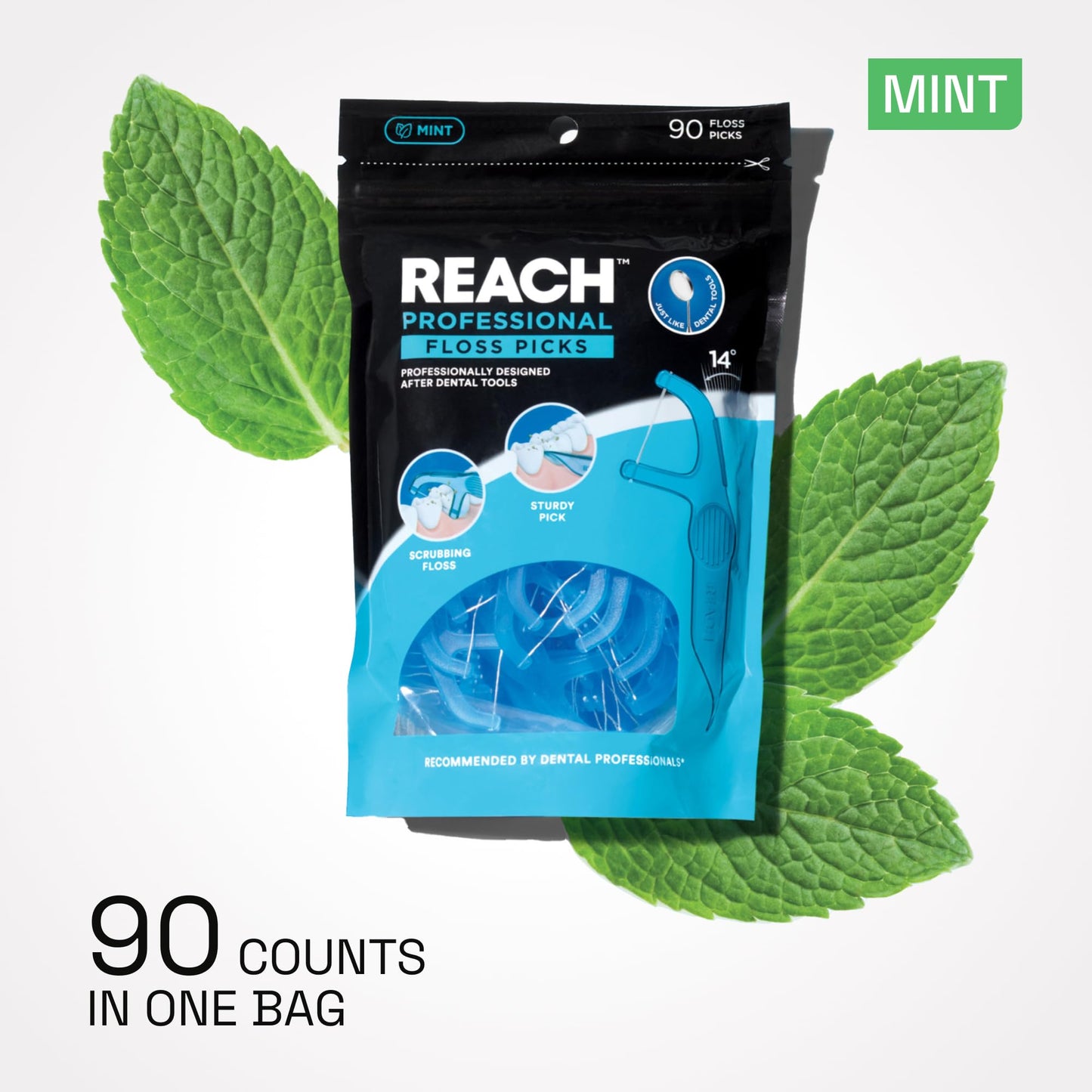 Reach Mint Dental Floss Picks for Adults