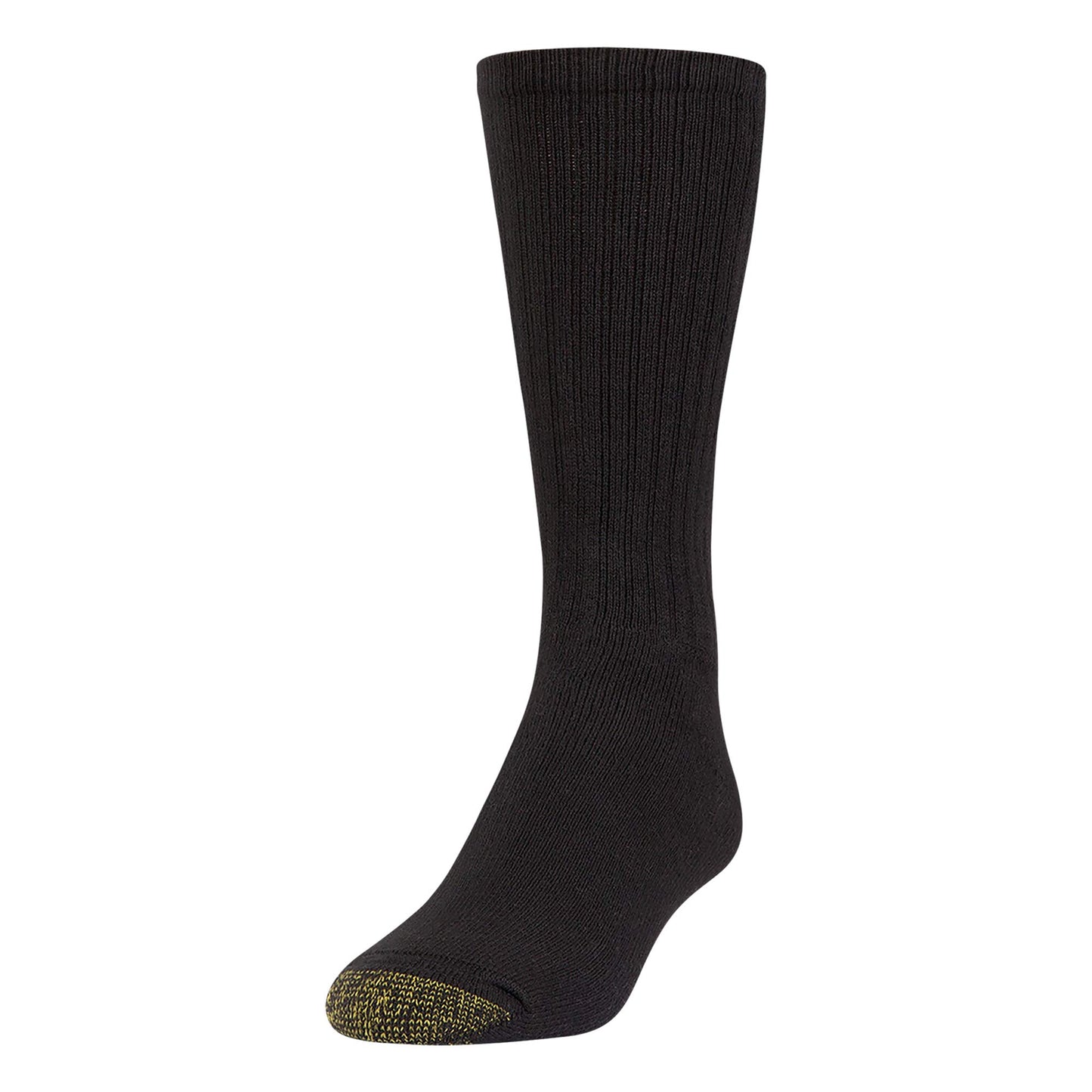 GOLDTOE Men's Black Crew Socks, 6-Pairs