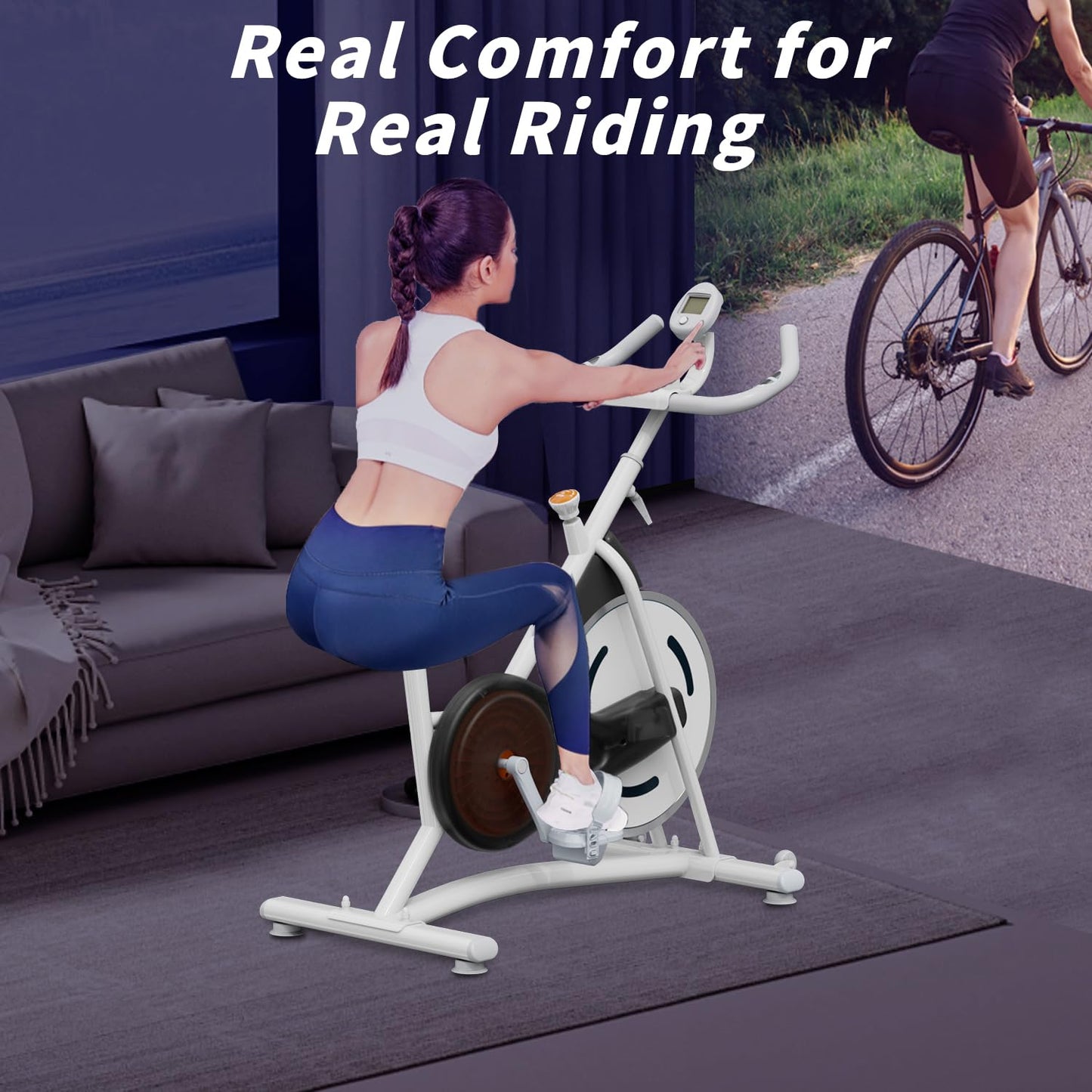 Adjustable Exercise Bike with Smartphone Mount