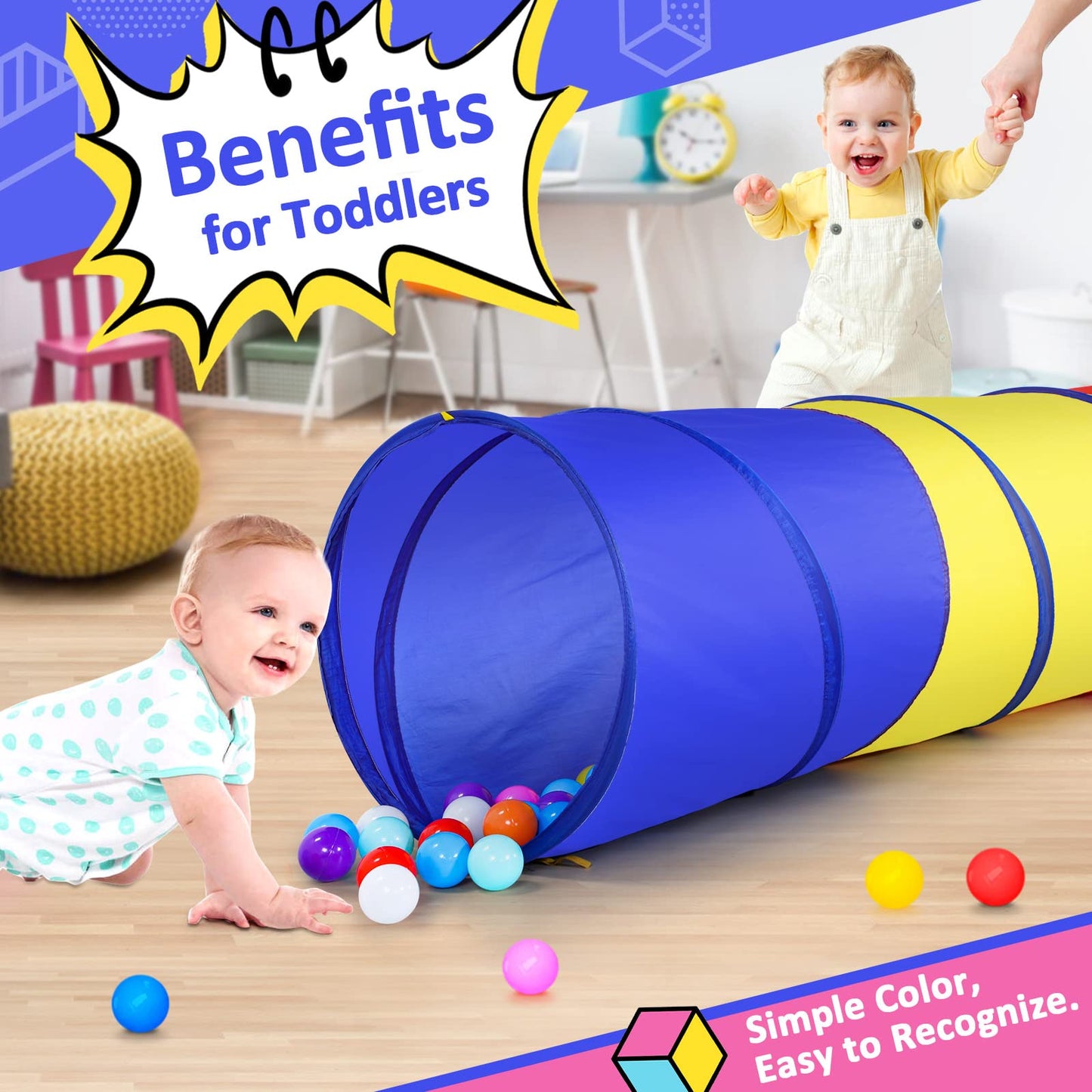 Pop Up Play Tunnel Tent for Kids