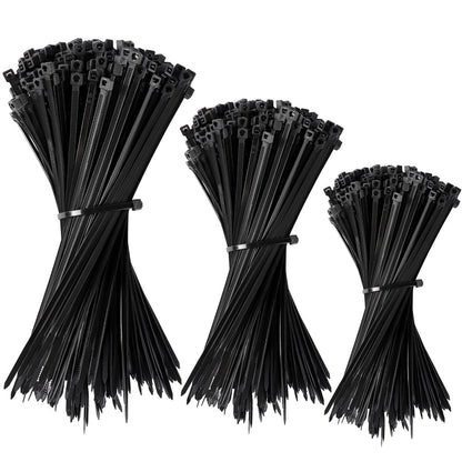 AceTrix 600 Pack Assorted Zip Ties - Black