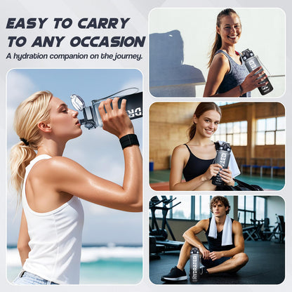 16oz Motivational Water Bottle with Time Marker