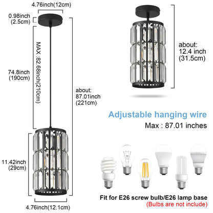 Adjustable Black Pendant Light for Home Décor